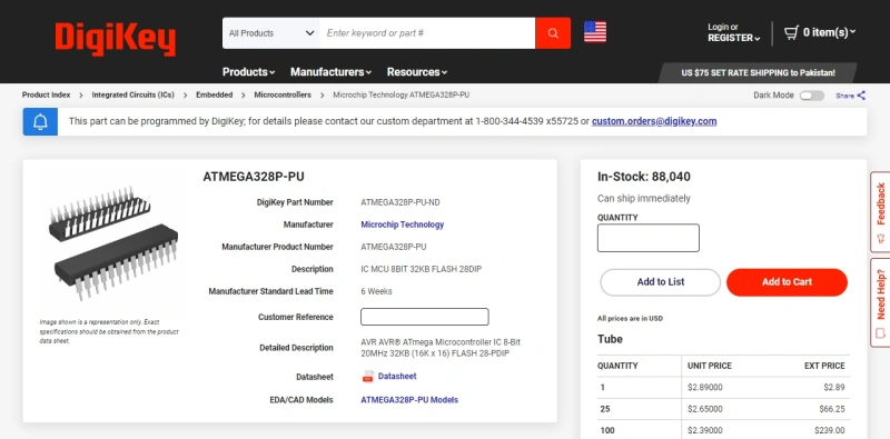 ATMEGA328 at digikey